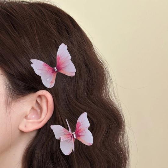 Yousheng 5 шт., заколки для волос с декором в виде бабочек для девочек, двухсторонние заколки для волос с 3D-дизайном в виде бабочек, противоскользящие заколки для волос, инструмент для укладки волос