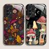 Креативный чехол из закаленного стекла с узором из грибов для Samsung Galaxy A56 A55 A54 A53 A52 A36 A14 A15 5G