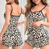 Sexy Leopard Print Camisole Vest Shorts Set Ladies Suspenders Vest Shorts Pajamas Two-Piece Outside Women Loungewear Sleepwear