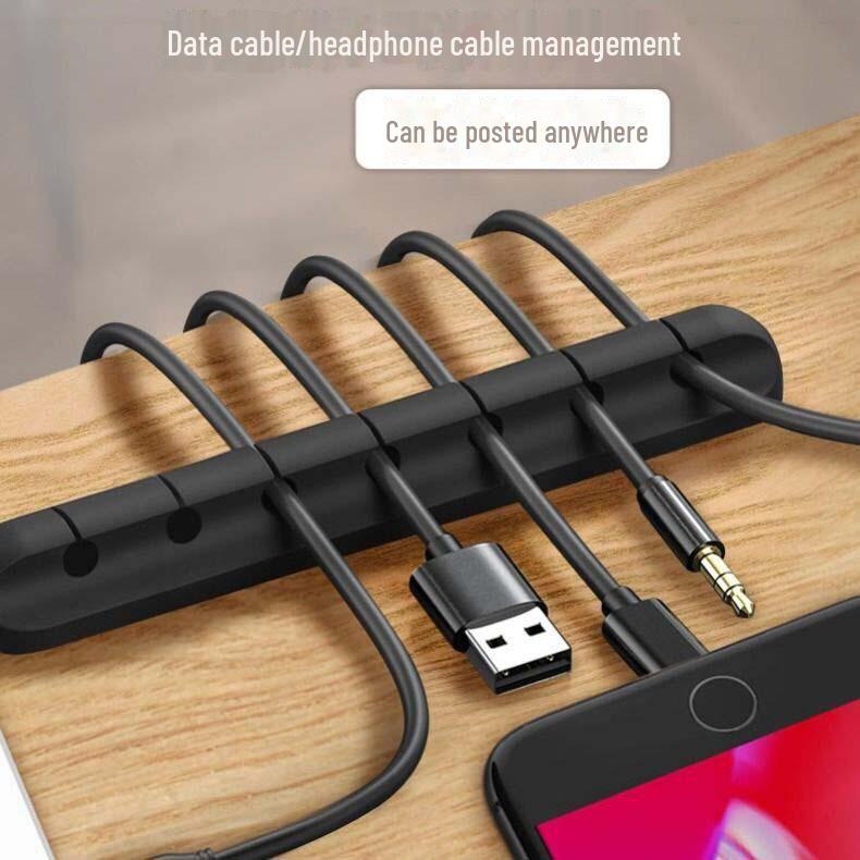Silicone Cable Organizer: Bedside Charging Holder & Desktop Storage Clip