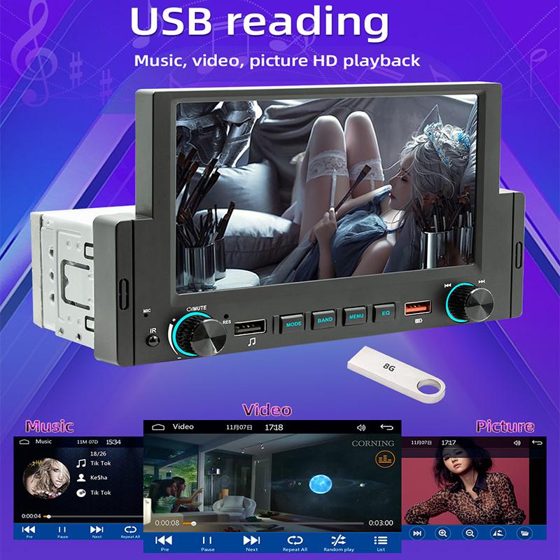 Автомобильное радио Hippcron, 1din CarPlay, Android Auto, Bluetooth, мультимедийное видео, MP5-плеер, 6,2-дюймовый сенсорный экран с пультом дистанционного управления