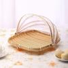 Bamboo Hand-Woven Tent Basket Dustproof Basket Picnic Mesh Net Cover  Outdoor