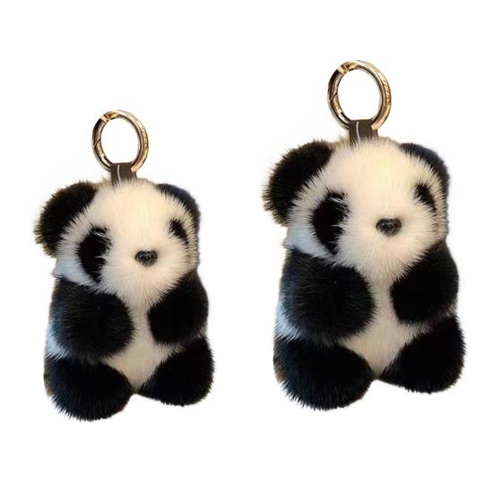 1/2 шт. Плюшевый брелок-подвеска в виде панды, Кольцо для ключей для кошелька, Держатель для ключей от машины, Легкая мягкая подвеска для сумки, Брелок в виде панды