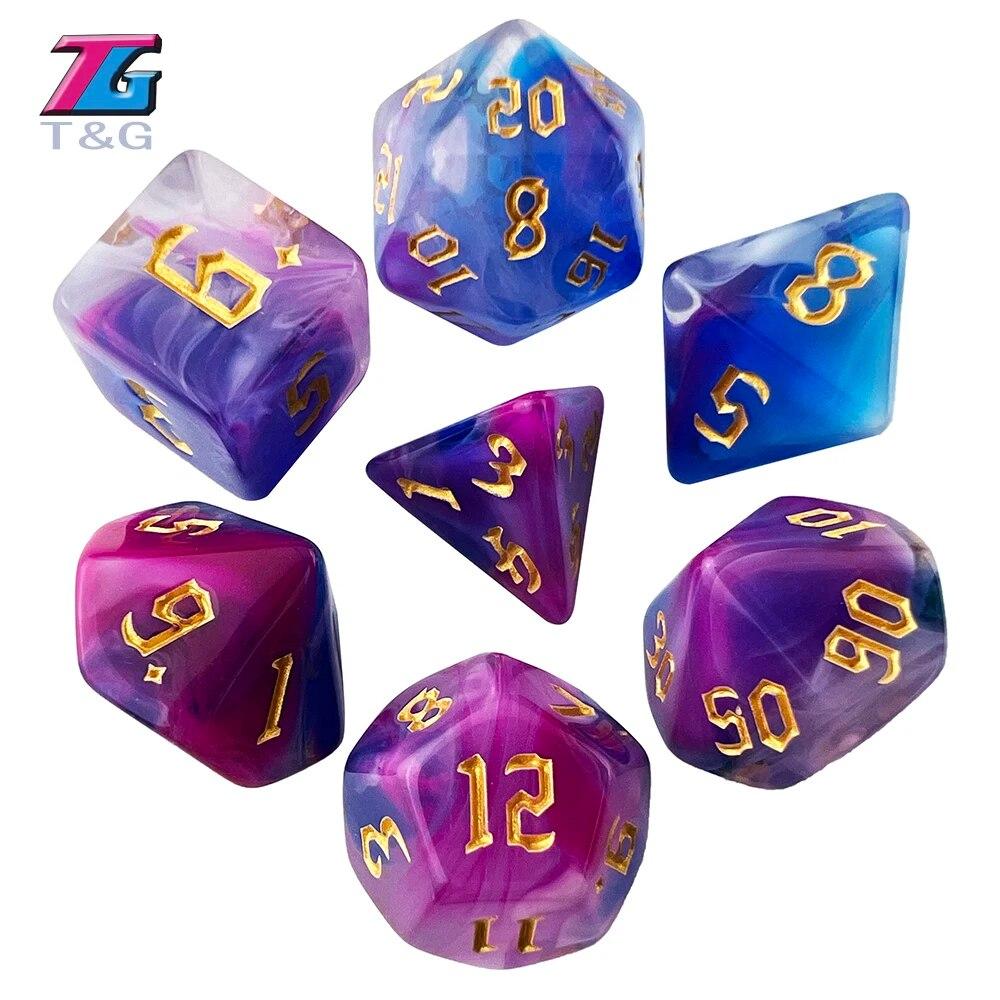Polyhedral Multi-Color Game Dice 7pcs/set for DNDGame Dungeon Dragons Table Board Roll Playing Games