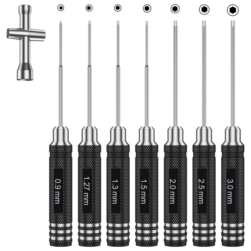 Hex Screw Driver Screwdriver Set 0.9/1.27/1.3/1.5/2.0/2.5/3.0mm Hexagon Screwdriver RC Hobby Tool for RC Car Airplane Boat Robot