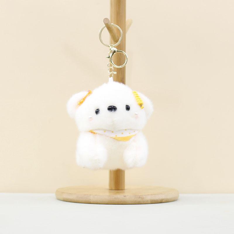 Charming Cute Dog Hanging Pendant Fluffy Plush Toy Keychain Perfect For Couples