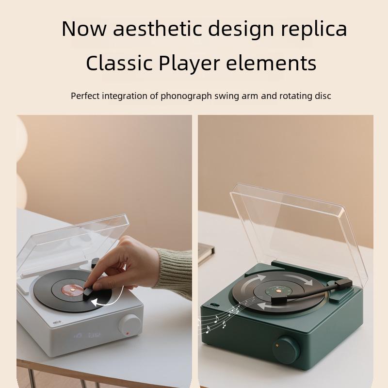 Виниловый проигрыватель Creative Atomic с Bluetooth: Многофункциональный будильник, динамик, звуковая карта, интеллектуальное беспроводное настольное устройство