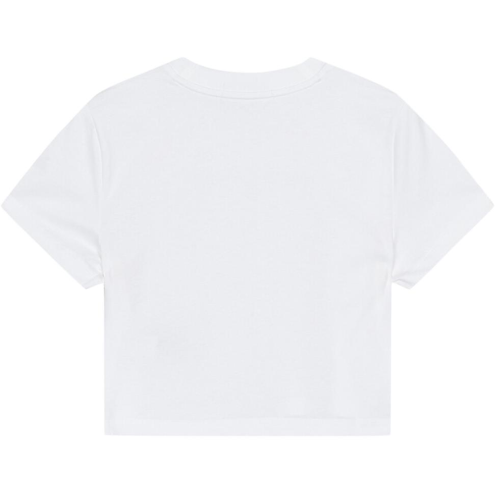 Calvin Klein Solid Short Sleeve T-Shirt Women Tops White J224288-YAF