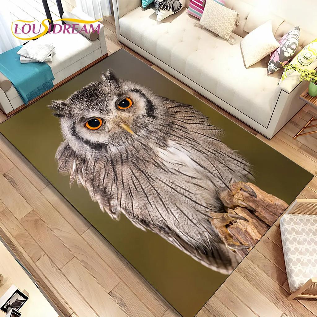 Милый ковер с 3D мультяшным рисунком совы, ковер для дома, гостиной, детской спальни, дивана, коврик для двери, декор, детские игры, нескользящий напольный коврик