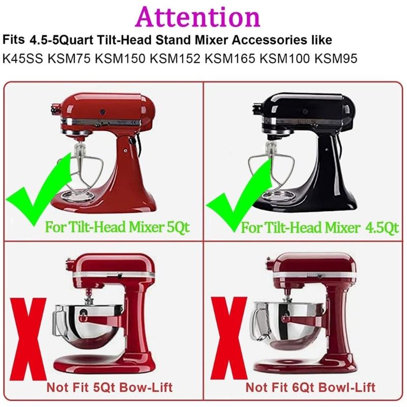 Венчик и Плоская насадка-взбиватель для стационарного миксера Kitchenaid 4,5-5QT K45SS KSM75