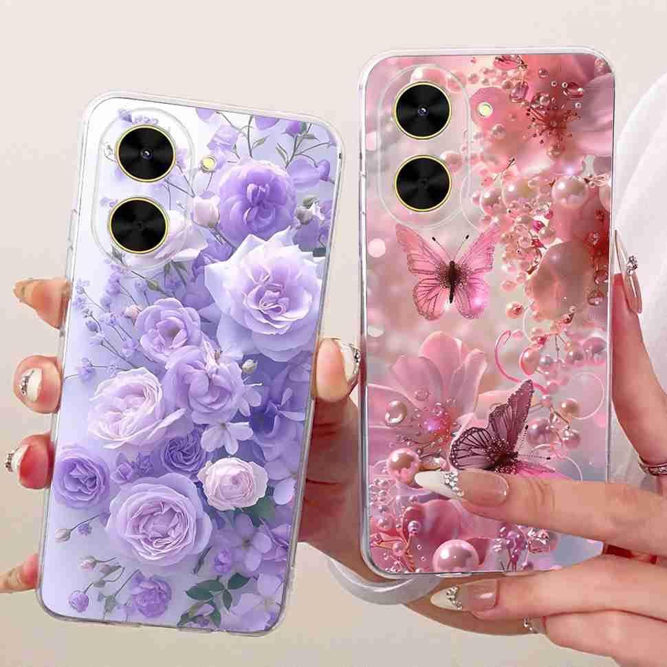 For Xiaomi Poco C71 Case PocoC71 New Design Butterfly Soft Silicone TPU Cover For Xiaomi Redmi A5 RedmiA5 4G Protective Cases