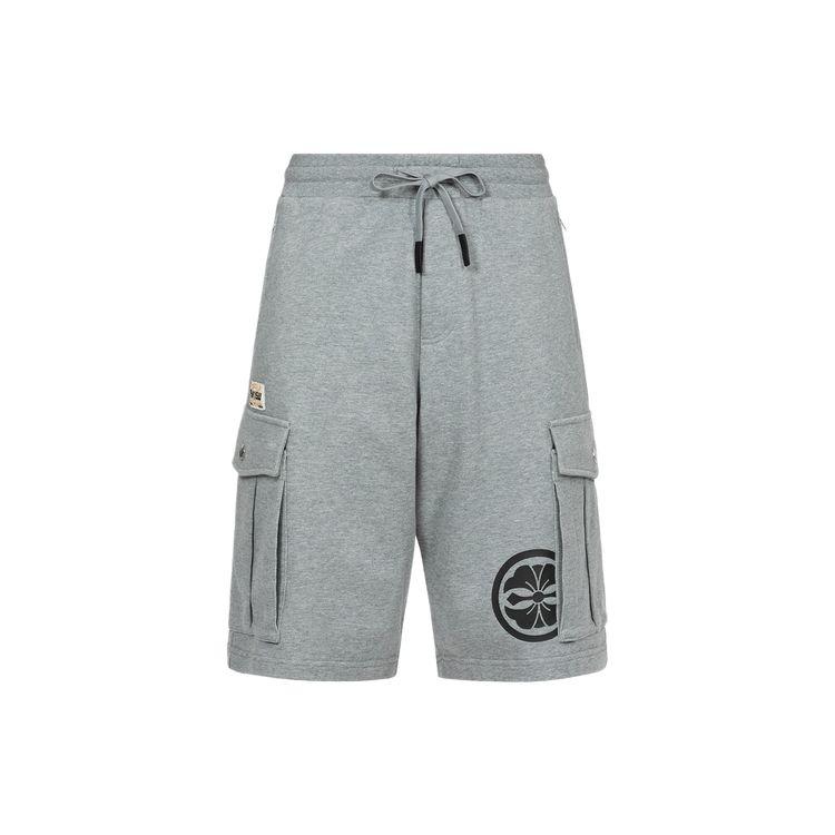 Evisu Широкие повседневные спортивные шорты с цветочным принтом и вышивкой головы Будды Мужские шорты 2ESHTM4ST8069LFCT