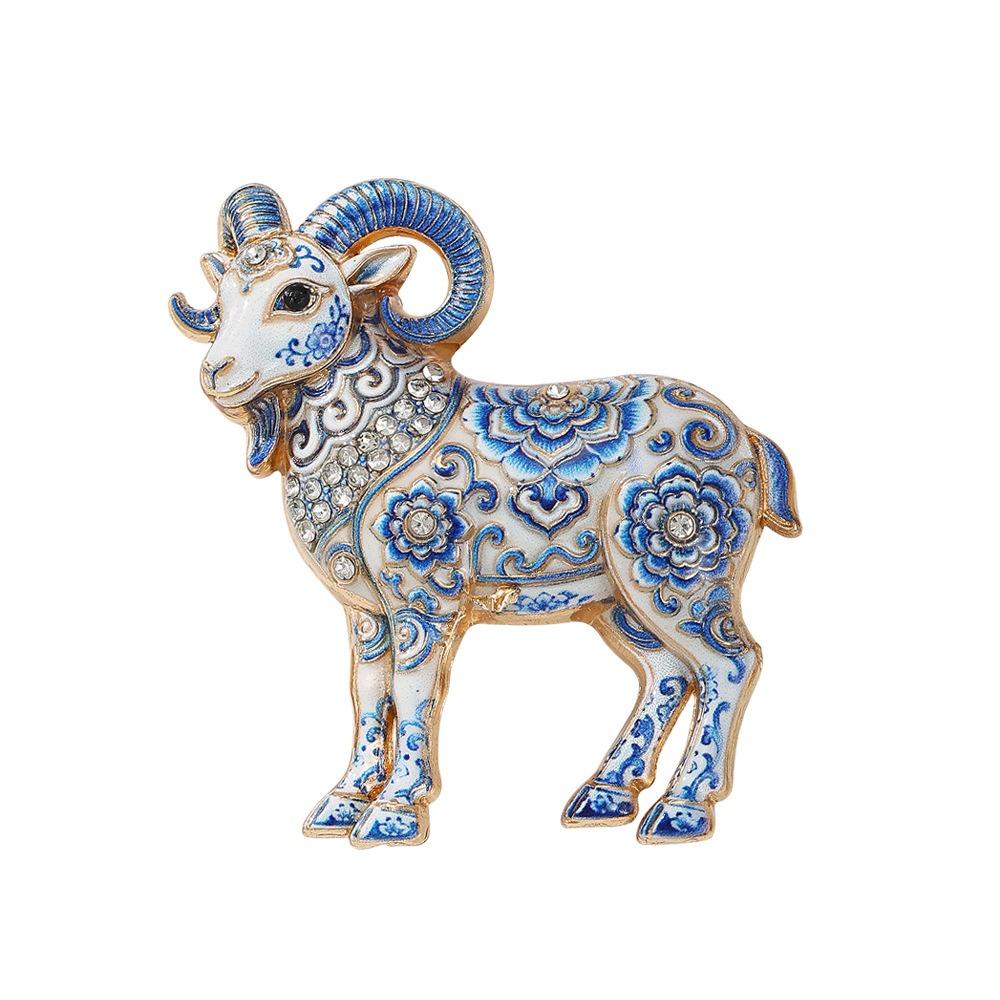 Enamel Painted Sheep Brooch Vintage Fashion Brooch Pin Durable Animal Brooch  Outfit Styling