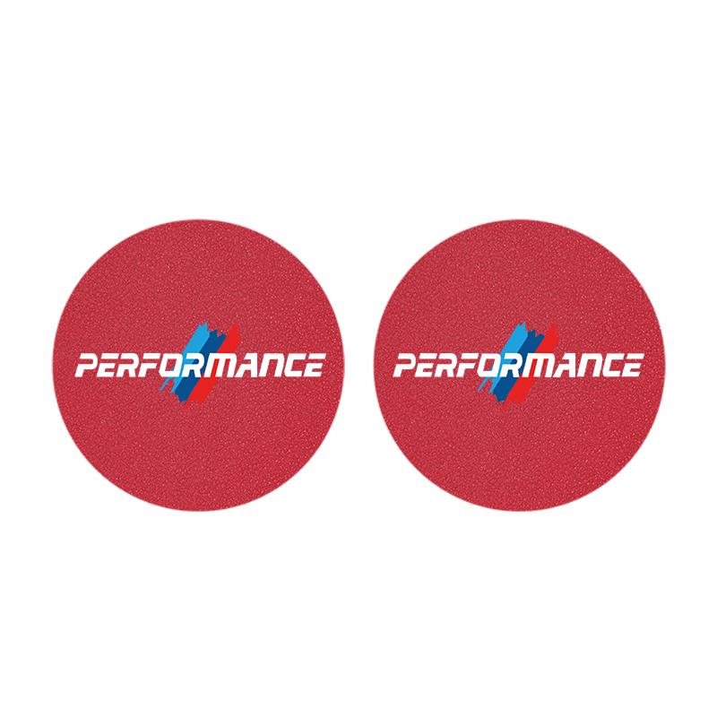 BBIS5 2Pcs Car Coaster Water Cup Mat Non-Slip Pad For BMW Performance E93 G30 E92 E53 F40 F10 F20 F30 X6 E34 E61 E60 E39 E28 X3 X1 X4