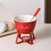 Fondue Pots Set with Fork for Chocolate,Cheese,Candy,Appetizer Tealight Porcelain Melting Pots Ceramic Butter Warmers Set