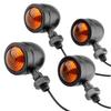 I'm So Happy Motorcycle Turn Signals Cannonball Type Universal American Naked Cafe Racer Steed Set of 4 (Black)