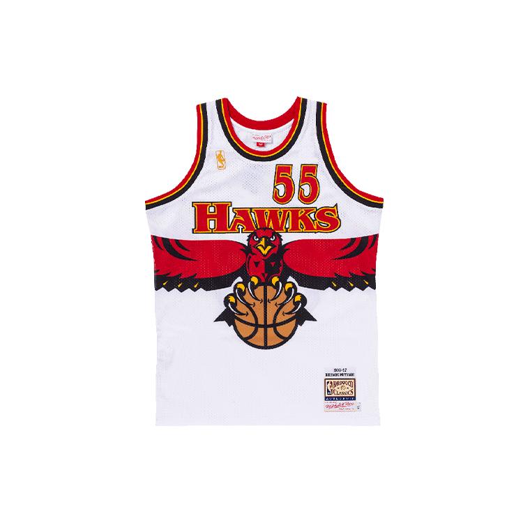 Mitchell Ness Nba Atlanta Hawks 96 Dikembe Mutombo jersey AJY4SB19088-AHAWHIT96DMO