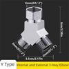 3 Way Water Pipe Adapter G1/2 Thread Water Pipe Fittings Three Way Connector  Bidet Sprayer
