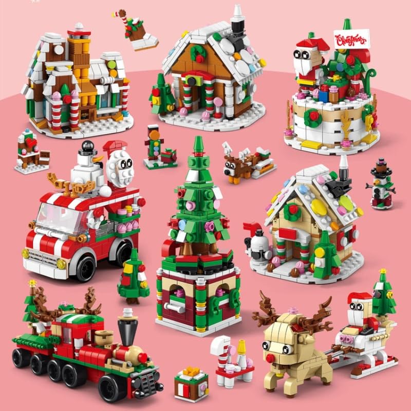 Рождественский НОВЫЙ 332-элементный сборный блок DIY Рождественская тема Снеговик Олень Рождественская елка 6 в 1 Блок Комплект Украшение Модель Игрушка Мальчики Девочки Подарок Музыка