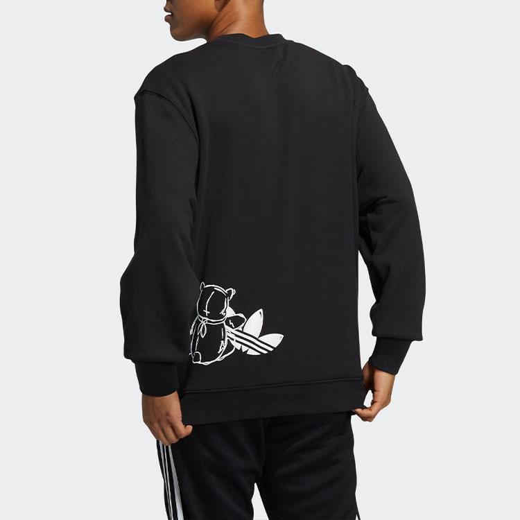 adidas Оригинальный свитшот с логотипом Trefoil Bear Crew, мужские топы, черный HL4111