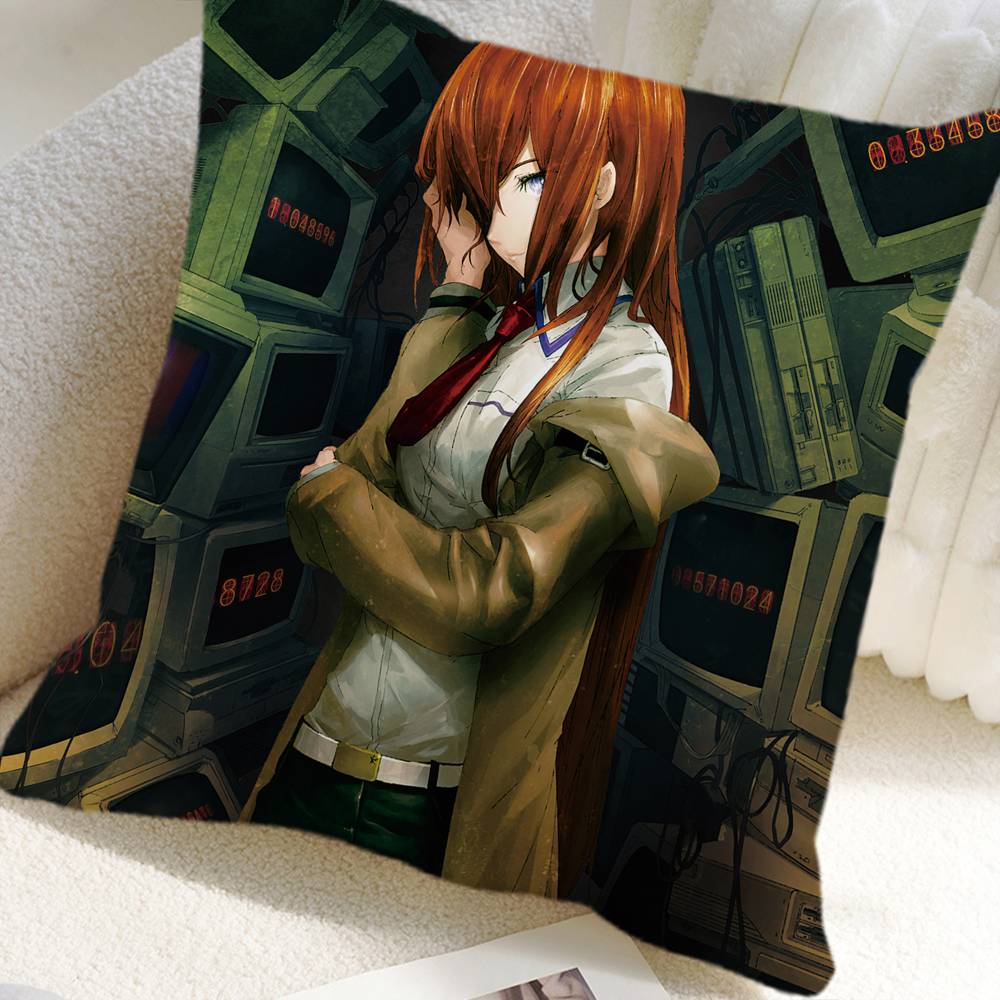 Аниме Steins Gate Наволочка Квадратная Подушка Спальня Диван Отдых Комфортная Подушка Автомобиль Домашний Декор