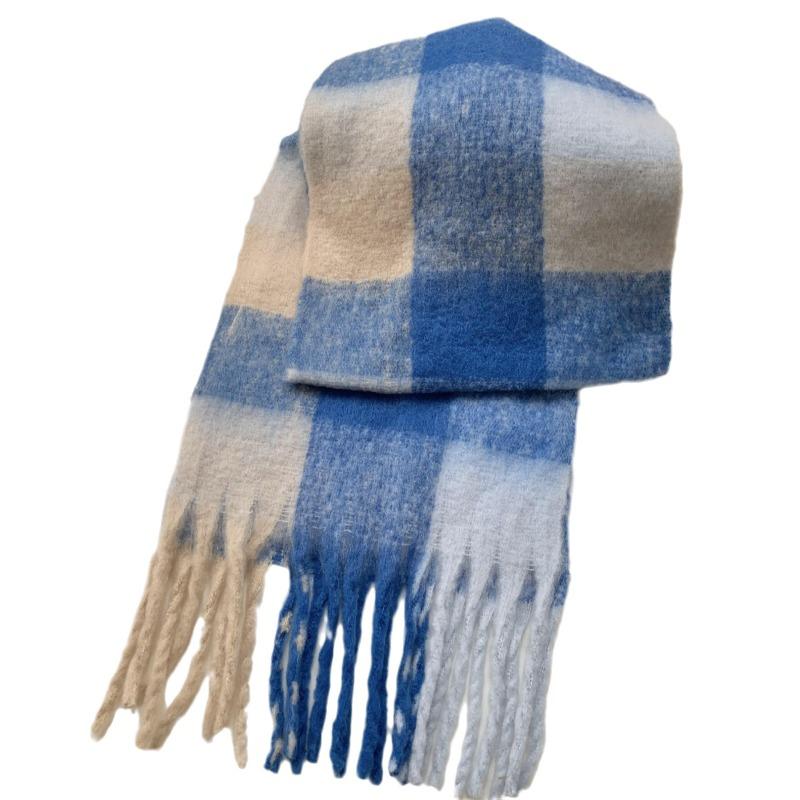 Knitted Scarf Thickened Warm Scarf Women's Winter High-end Warm Scarf Scarf Shawl
