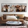 Cows with Flowers Posters Abstract Animals Canvas Painting Wall Art Pictures for Living Room Home Decoration Cuadros No Frame