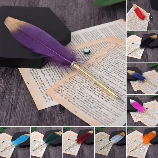Медное перо, гусиная ручка, гладкое письмо, прочный элегантный дизайн, устойчивая к поломке Рождественский подарок, свадебная ручка для подписи