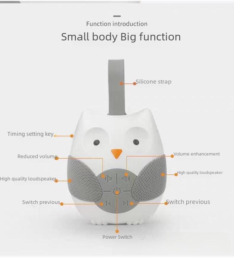 Успокаивающий ночник-сова для сна с белым шумом и музыкой для новорожденных и младенцев