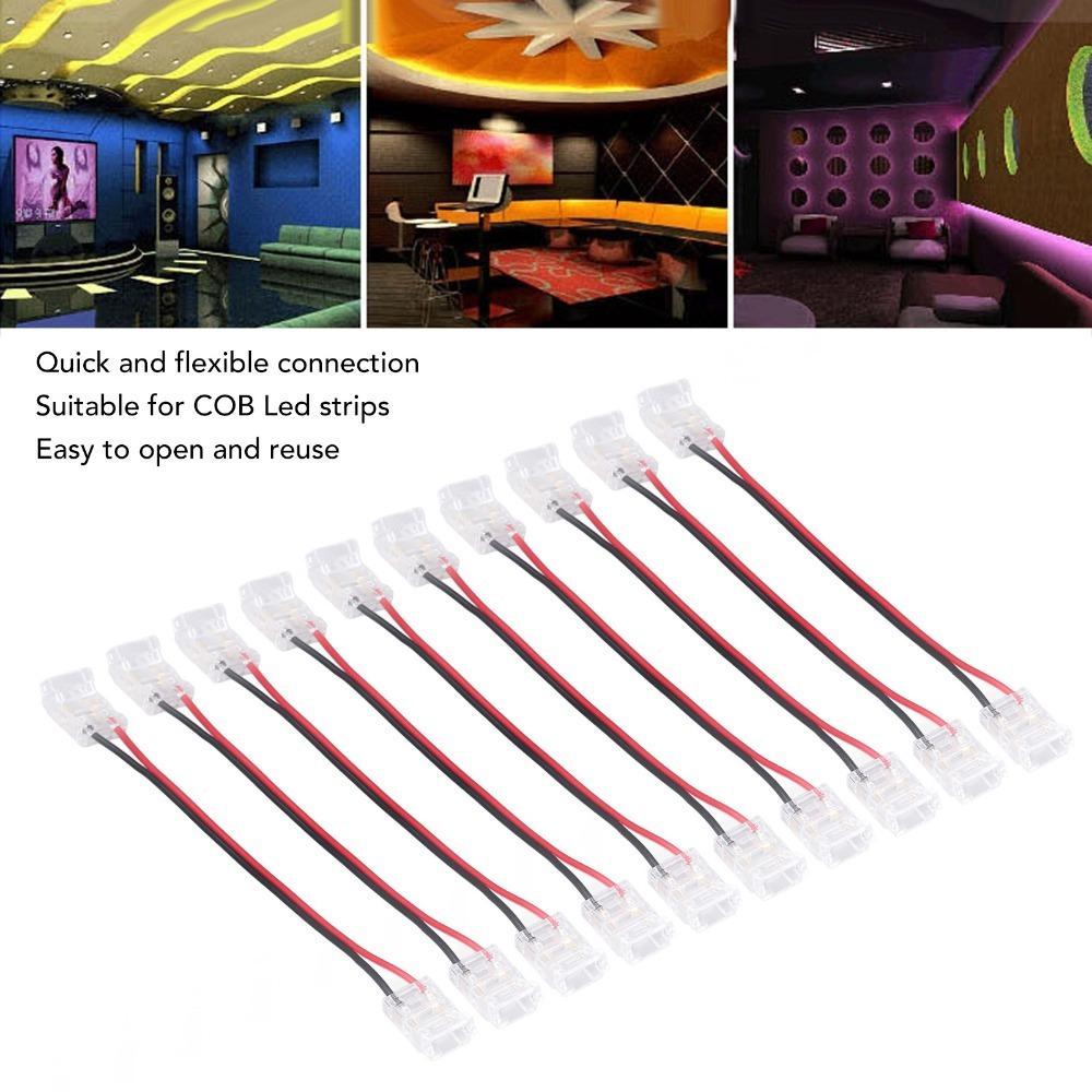 10pcs 8mm/10mm LED Strip Connector Double Headed Extension Connector For Party