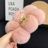 Заколка для волос с шариком из меха кролика рекс, осень и зима, плюшевая ручка, большая заколка в виде акулы, заколка для волос, корейский головной убор для волос