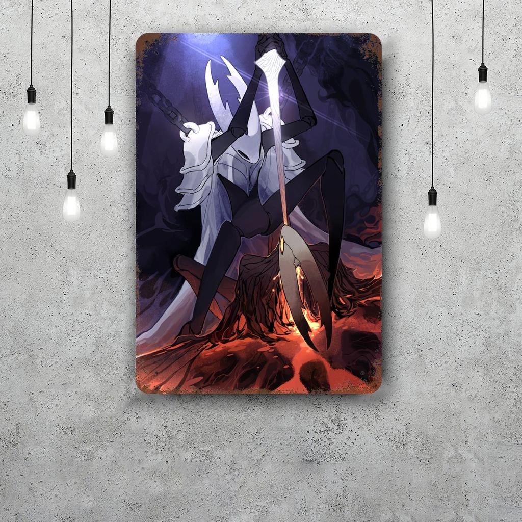 Постер с декором Hollow Knight Винтажная жестяная табличка Металлическая табличка Декоративная табличка для паба Бара Мужской пещеры Клуба Настенное украшение
