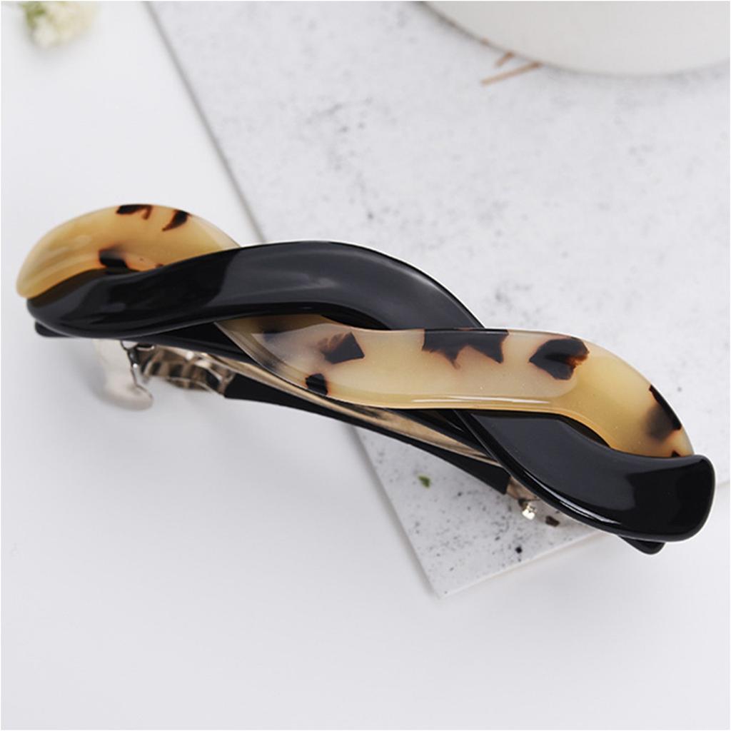 Women's Twisted Hairpin Women's Spring Hairpin Automatic Hairpin Suitable For Medium Density Hair Fashion Acrylic Ponytail Hairpin