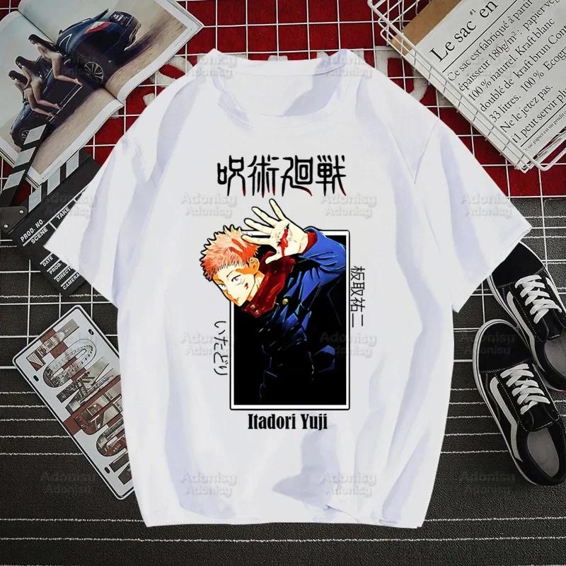 Gojo Satoru Jujutsu Kaisen Otaku Harajuku Мужские футболки Футболки Топы Дизайн Короткие рукава Эстетическая аниме футболка