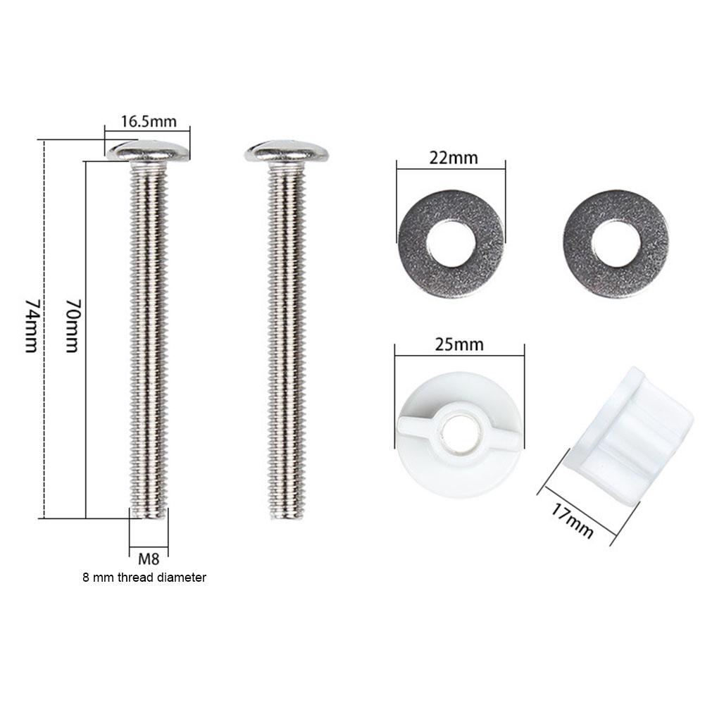 2pcs Toilet Lid Bolt Toilet Installation Fixing Screw Connection Group Hinge Toilet Cover Installation Screws Nut Bathroom Acces