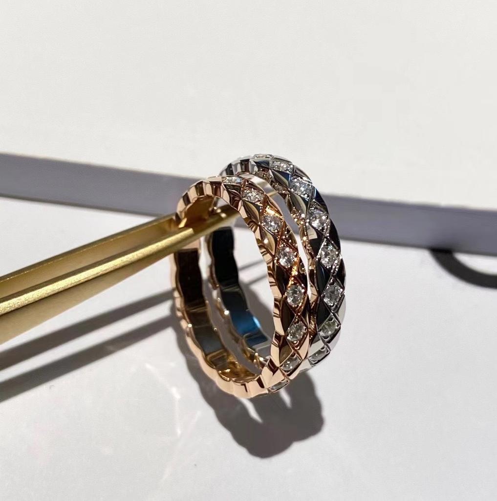 Кольцо из стерлингового серебра 925 пробы, версия High, ромбовидное, с покрытием из 18-каратного золота, кольцо «Маленький аромат», гладкое, с полным бриллиантом, кольцо Seiko