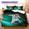 3-Piece Soccer Player Action Print Bedding Set (1 Duvet Cover, 2 Pillowcases; Inserts Not Included) – Ideal for Sports Fans' Bedroom Decor