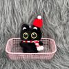 1 шт. Мультяшный Рождественский Плюшевый Черный Кот Брелок Подвеска на Рюкзак Кавайная Мягкая Набивная Кукла Игрушка Подвеска для Сумки Подарок для Пары