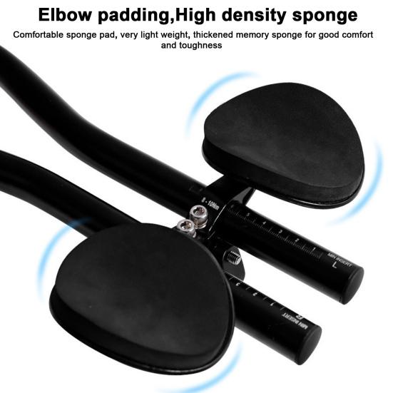 Bike Rest Handlebar High Strength Aluminium Alloy Thick Sponge Arm Cushion Cycling Bicycle Relaxation Handle Handle Bar MTB Road Bike Arm Rest Bar