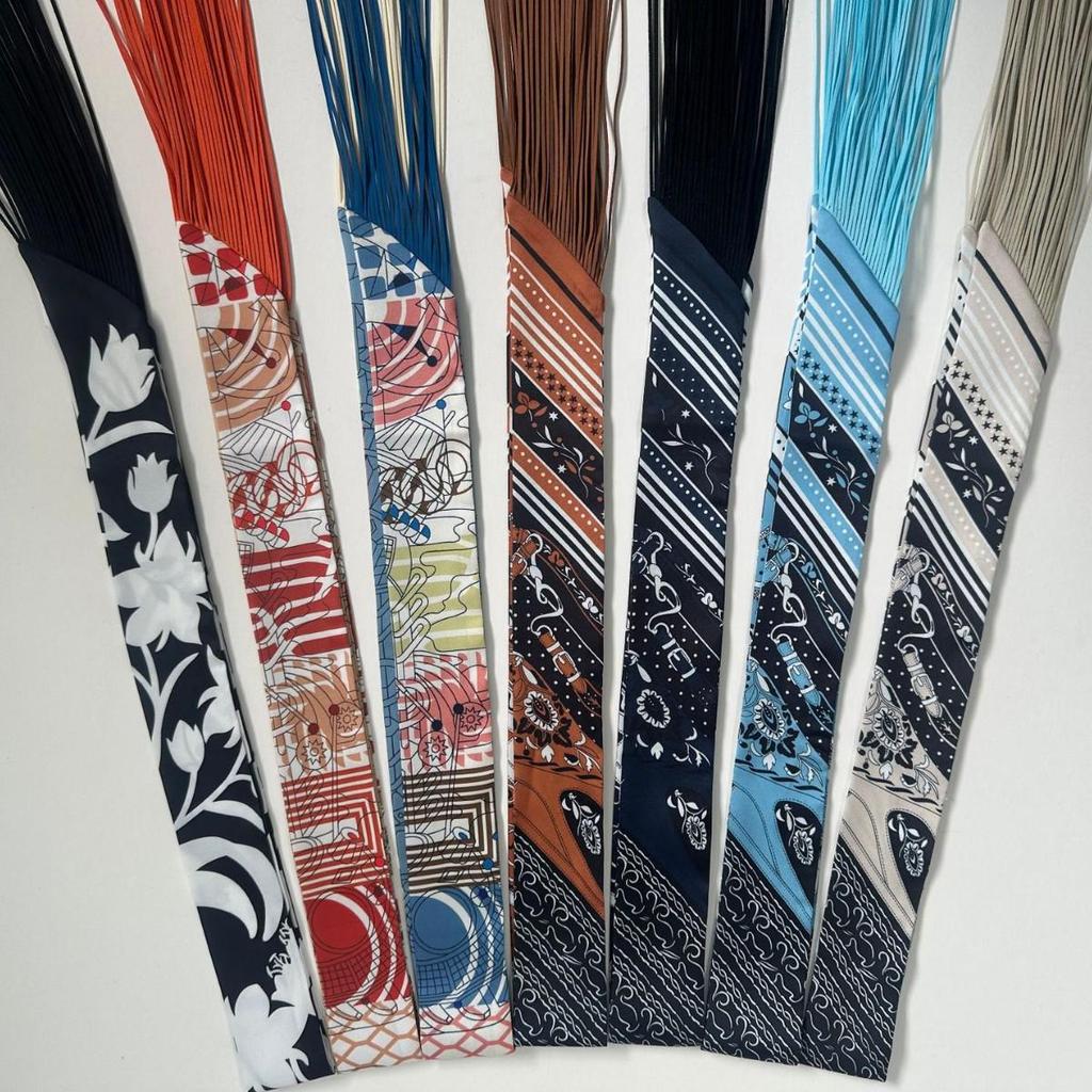 Женский твиловый шелковый галстук-лента в корейском стиле: Универсальный аксессуар-шарф и сумка