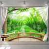 Beautiful Beach Scenery Window Painting Tapestry Wall Hanging Art Background Home Decor Aesthetics Outdoor Garden Poster