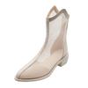 Fashion 2024Summer Shoes Women Boots Breathable Ladies Mesh Shoes Summer Women Footwear Zipper Black White Ankle Botas