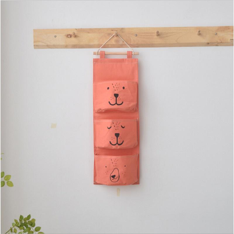 Настенный органайзер для хранения, льняной шкаф, детский карман для игрушек, книг, косметики, мелочей KTY