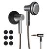Hmusic Nostalgic Flat Head Type Earphones Wired HiFi Stereo Sound Gaming Earphones Wired Clear Calls High Resolution Comfortable Wear No Delay