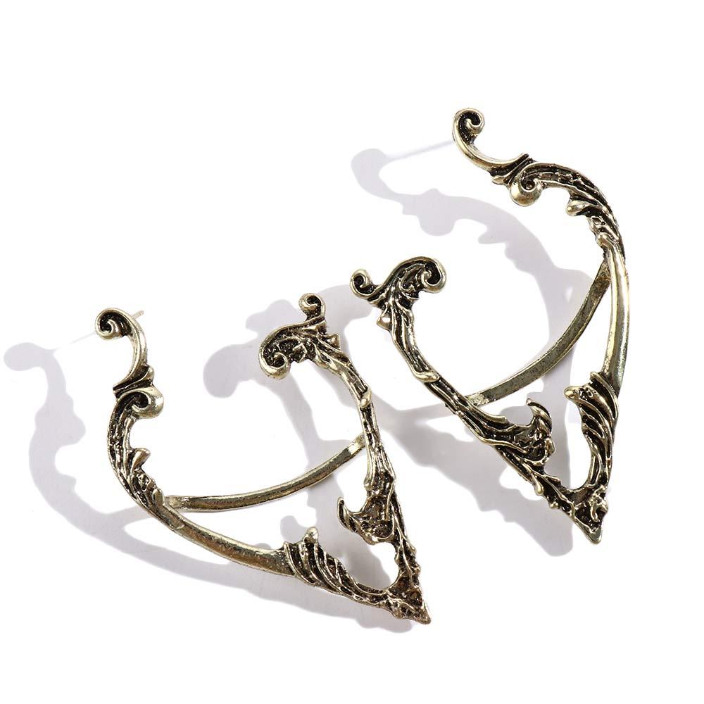Design Solid Color Gothic Elves Ear Cuff Women Earrings Pierced Earrings Korean Ear Bone Clip