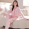 Пижама из воздушного хлопка женская весенне-осенняя утолщенная из чистого хлопка с длинными рукавами женская осенне-зимняя хлопковая тонкая утепленная зимняя домашняя одежда