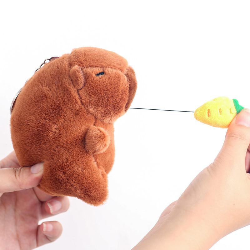 Creative Strawberry Watermelon Ice Cream Capybara Plush Toy Pendant Keychain For Kids Gift