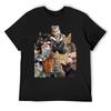 Cat Pattern T-Shirt Anime Stuff Hippie Clothes Basketball Graphic Tees Street Wear Vintage T Shirt Men
