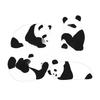 Set of 4 Cute Panda Figurines for DIY Mini Landscapes and Succulent Gardens