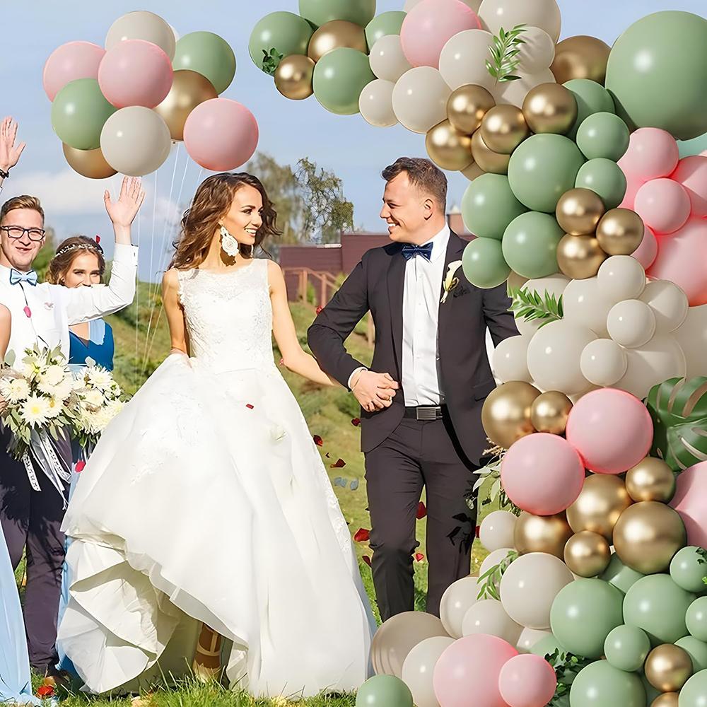 Sage Green Balloons Garlans White Sand Pastel Pink Gold Balloon Arch Kit Baby Shower Gender Reveal Kid Birthday Party Decoration